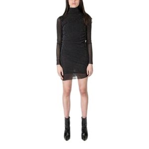 STOLEN GIRLFRIENDS CLUB  | Black Glitter Mesh‎ Mini Dress in Size